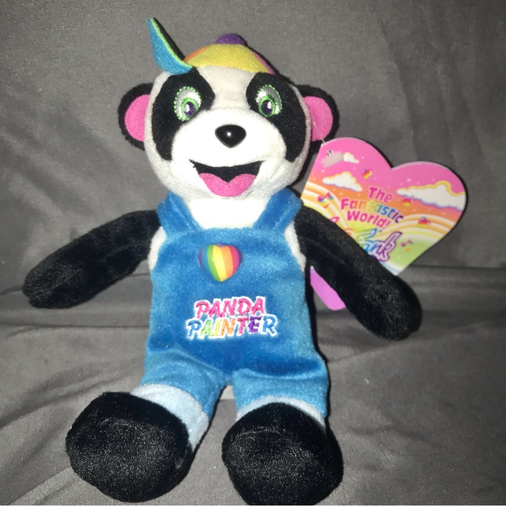 Vintage Lisa frank Panda Painter Fantastic Beans Plush Bean bag Stuffed Toy 1998